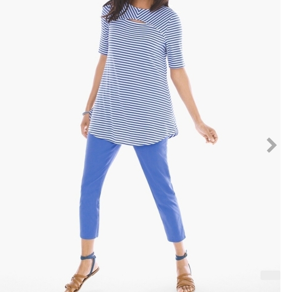 Chico's Isla Capri Peek-a-Boo Cutout Top Sz 2 Large - Picture 1 of 10